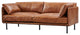 Venezia Industrial Modern Leather Sofa - Light Brown Leather