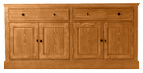 70" Traditional Oak Sideboard Buffet, Medium Oak