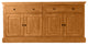 70" Traditional Oak Sideboard Buffet, Medium Oak