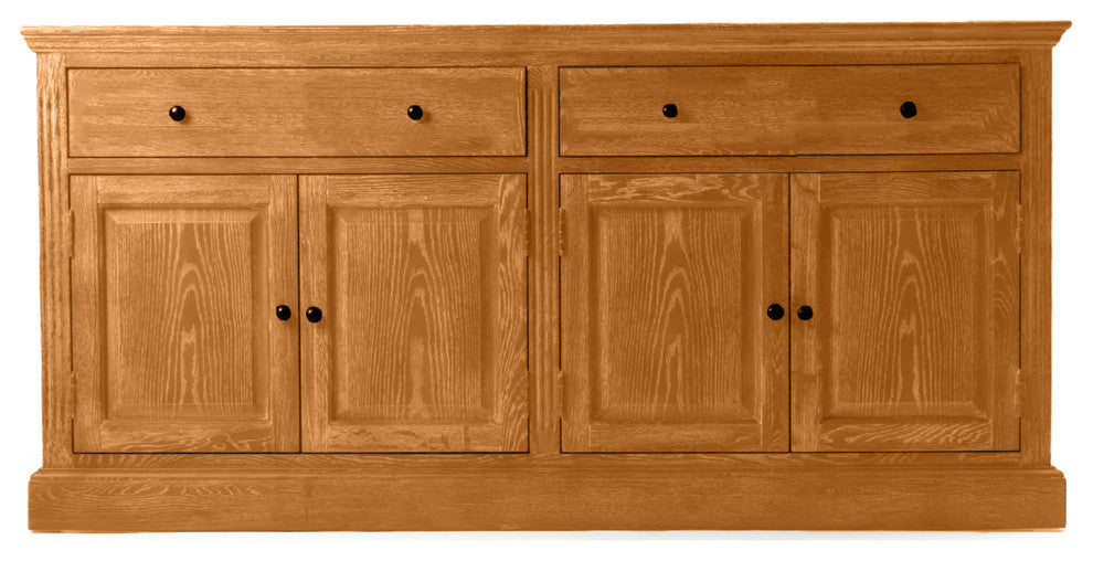 70" Traditional Oak Sideboard Buffet, Medium Oak