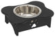 Poly Lumber Single Pet Feeder Stand, Black, Low - 2 Quart
