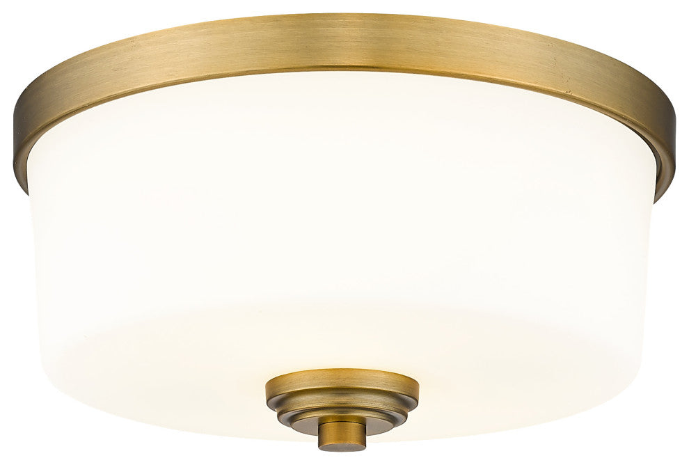 Zlite 220F2-HBR 2-Light Flush Mount, Etched White