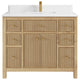 Sonoma 42 Single Sink Bath Vanity in Light Natural Teak with 1.5" Calacatta Laza