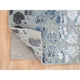 Gray and Blue, THE HONEYCOMB, Wool and Silk Hand Knotted Runner Rug, 2'6"x8'0"