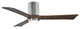 Irene-3 52" Hugger Ceiling Fan With Light, Polished Chrome With Walnut Blades