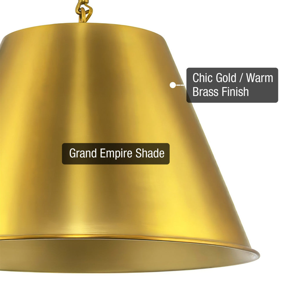 Kira Home Vida 18" Pendant Light, Metal Empire Shade, Adjustable Hanging Height