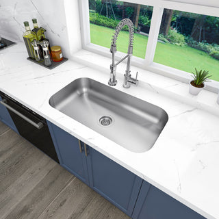 Sinber 30" Undermount Single Bowl 304 Stainless Steel Kitchen Sink