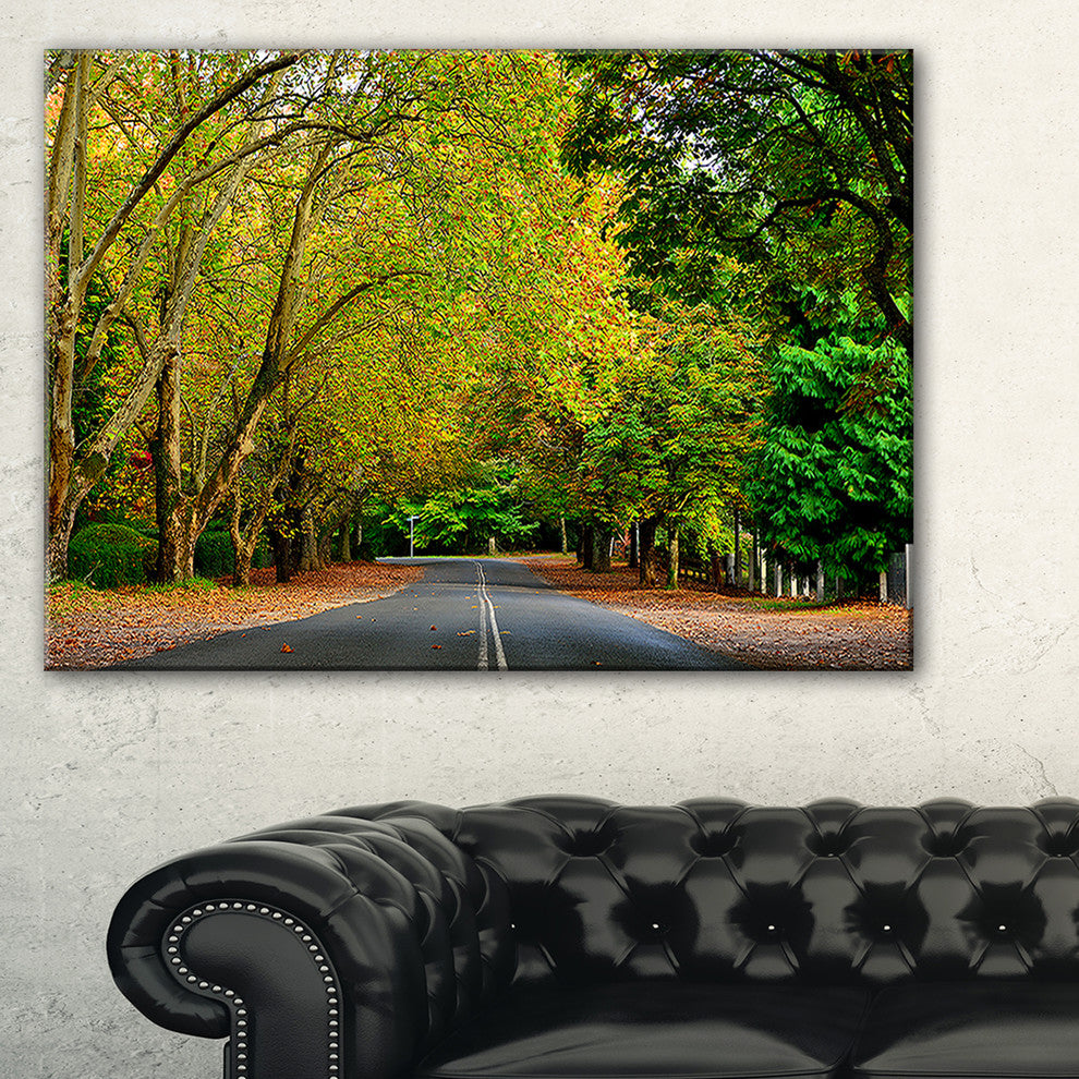 "Road Through Stunning Greenery" Landscape Art Print Canvas, 40"x20"