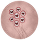 Love is in the Air Valentines Chenille Rug, Pink, 5' Round