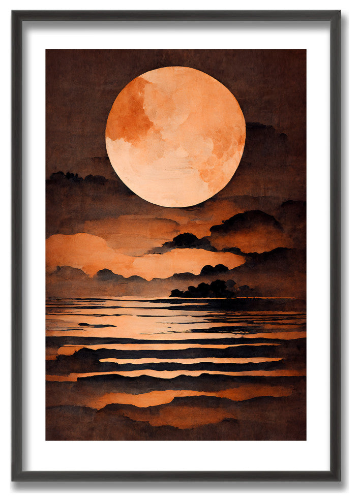 Full Moon Framed Print Wall Art by Treechild, 24"x36", Framed