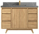 Madison Teak 48 Single Sink Bath Vanity in Light Natural 2" Piatra Gray