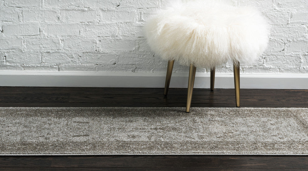 Unique Loom Light Gray La Jolla Floral 2' 0 x 6' 0 Runner Rug