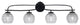 Cavella 4 Light Bath Bar, Matte Black Finish, 6" Clear Ribbed Glass