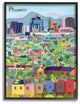 Colorful Phoenix Arizona City Architectural Skyline 24x30