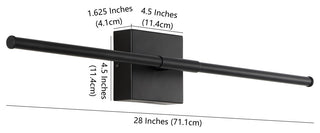 Makena 28" Dimmable Integrated LED Metal Wall Sconce, Black