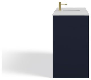 The Esconde Bathroom Vanity, Single Sink, 60", Blue, Freestanding