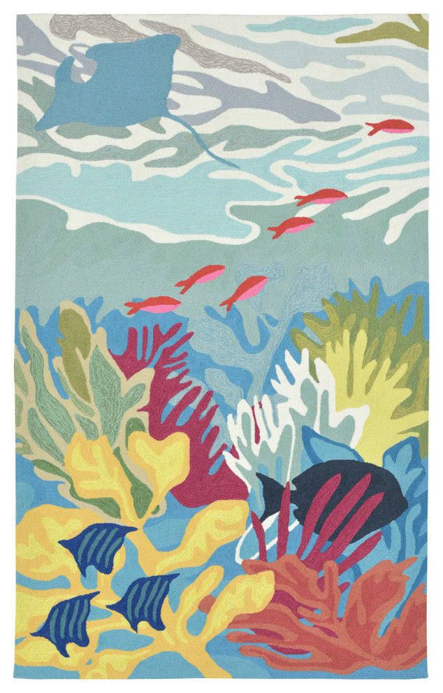 Ravella Ocean View Indoor/Outdoor Rug Blue, Blue, 5'x7'6