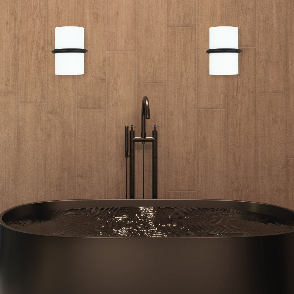 Wallace Contemporary 1 Light White Matte Black Glass Wall