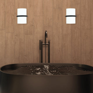 Wallace Contemporary 1 Light White Matte Black Glass Wall