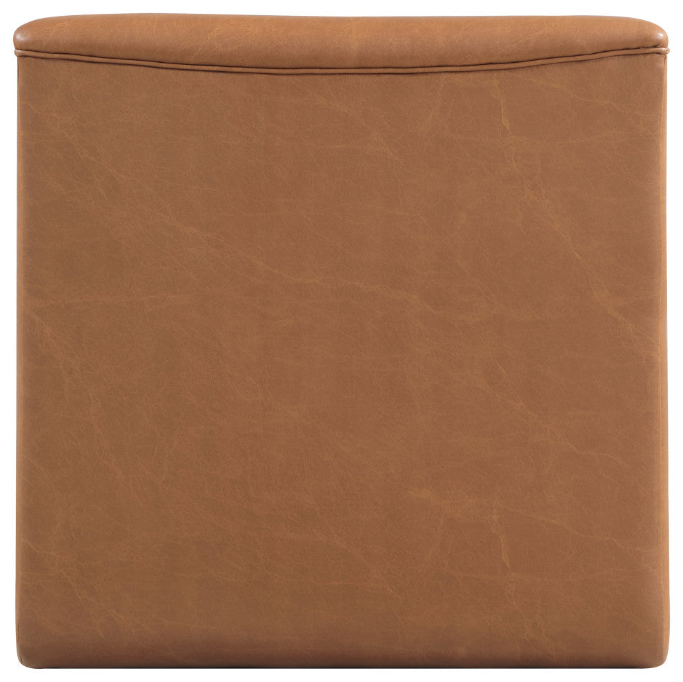 Vega Upholstered Accent Chair, Cognac, Vegan Leather