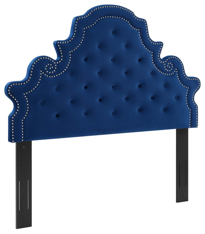 Diana Tufted Performance Velvet Twin Headboard Navy