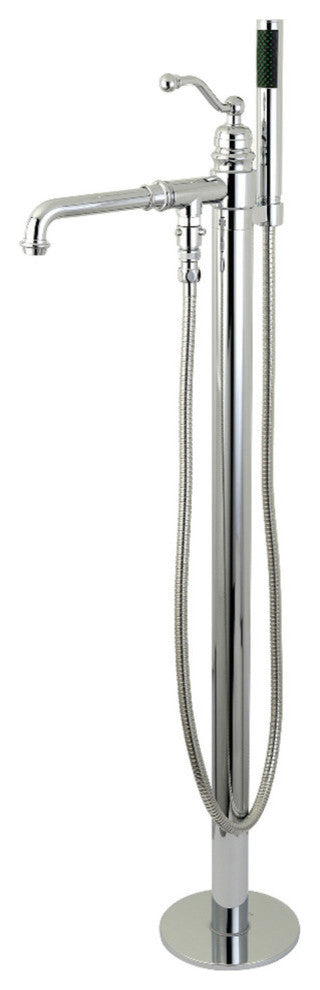 Kingston Brass Freestanding Tub Faucet With Hand Shower, Polished Chrome
