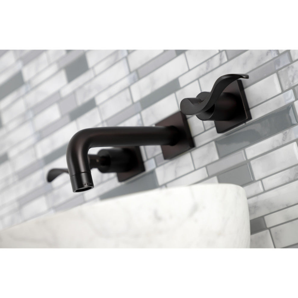 KS6125DFL Two-Handle Wall Mount Bathroom Faucet, Oil Rubbed Bronze