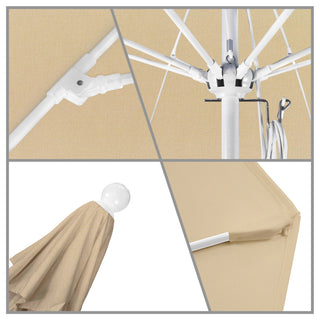 11' Fiberglass Umbrella White, Pacifica, Beige, 11'