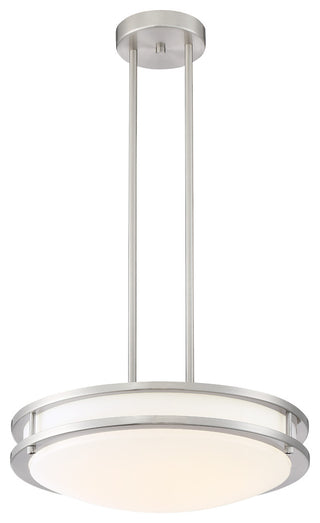 Solero Dimmable LED Semi-Flush or Pendant, Brushed Steel Finish