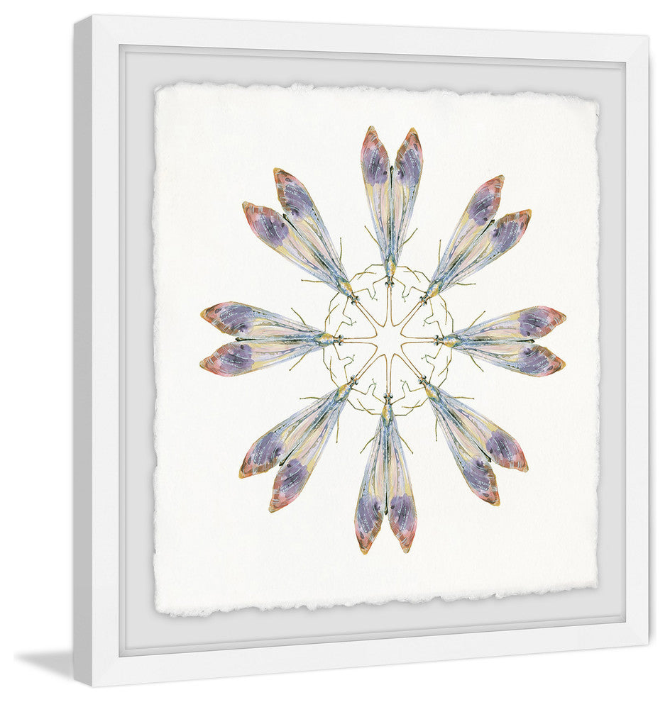 "Purple Wing Dance" Framed Painting Print, 12"x12"