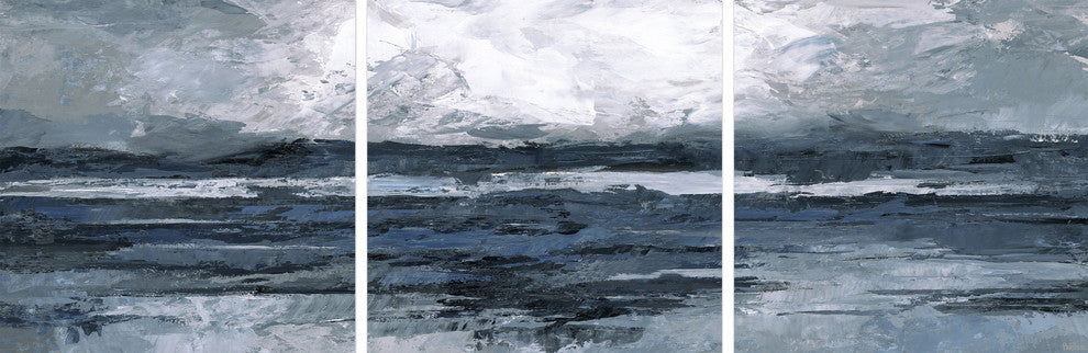 Dark Vast Ocean II Triptych, 36"x12"
