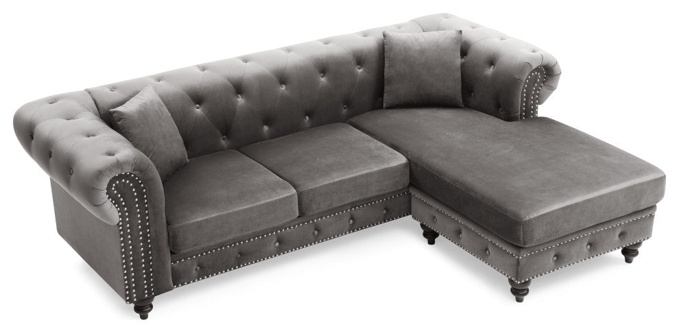 Nola Sofa Chaise, Dark Gray