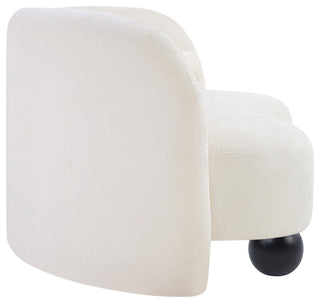 Daphne Upholstered Chair/Loveseat/Sofa, Cream, Chenille Fabric, Loveseat