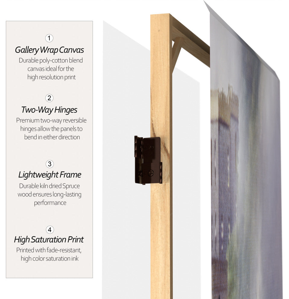 6' Tall Double Sided Horses Canvas Room Divider