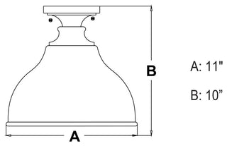 Delano 11" Outdoor Flush Mount Ceiling Light Oil Burnished Bronze/Light Gold