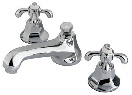 Kingston Brass Widespread Bathroom Faucet With Brass Pop-Up, Polished Chrome