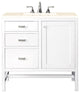Addison 36" Single Vanity Cabinet, Glossy White, Eternal Marfil Quartz