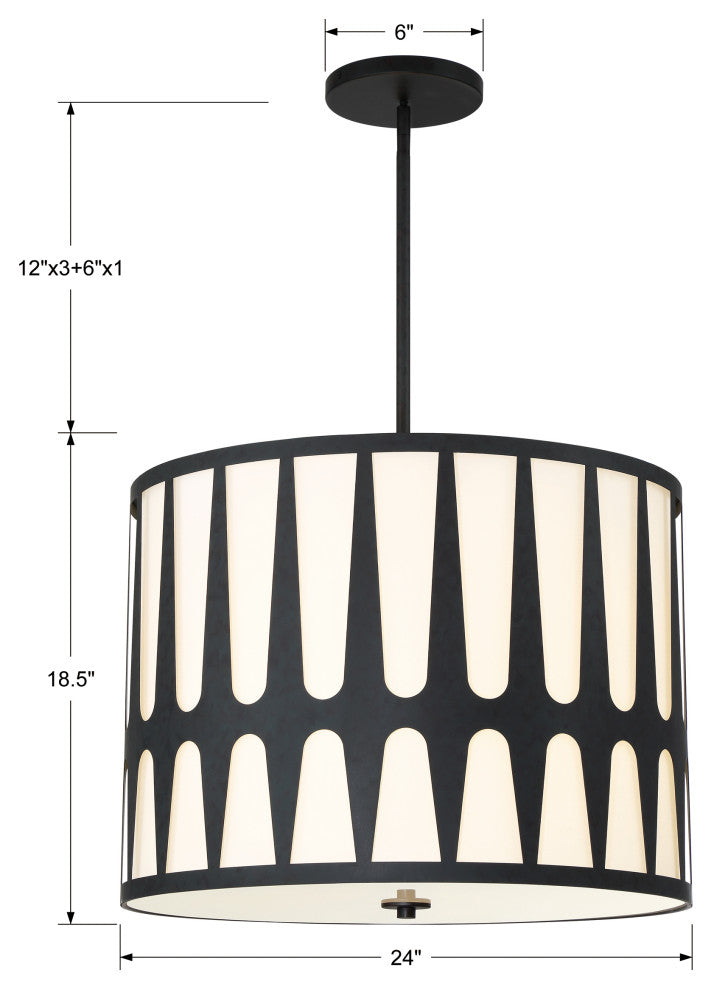Royston 5 Light Black Pendant