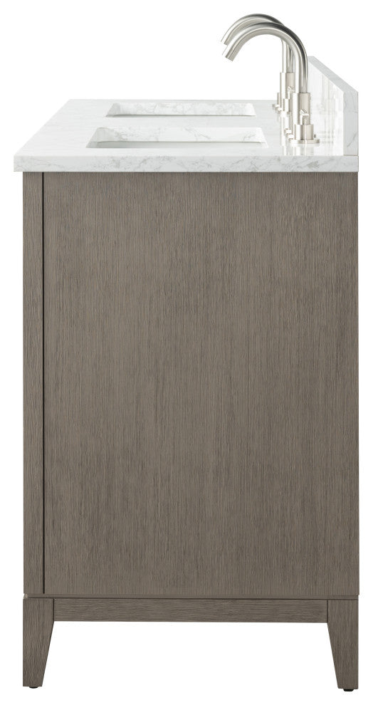 Vanity Art Bathroom Vanity With Sink, Driftwood Gray, 54" Double