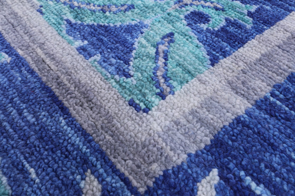 9' 3" X 12' 2" Handmade William Morris Wool Rug - Q13321