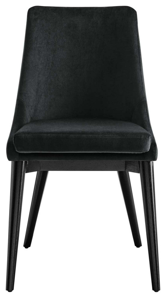 Viscount Accent Performance Velvet Dining Chairs, Set of 2, Black