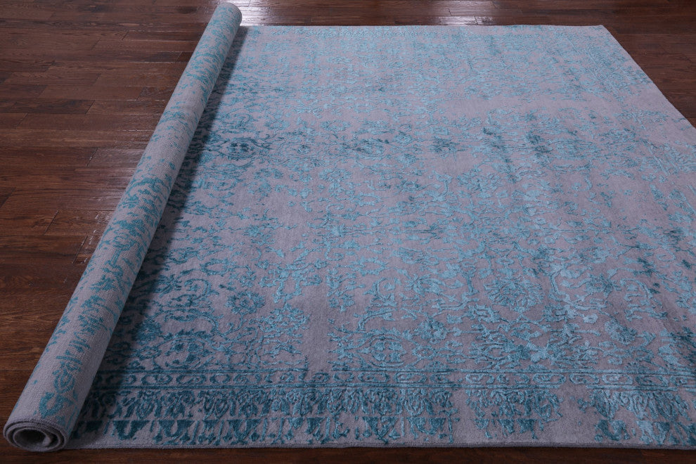 8' 1" X 10' 2" Persian Wool and Silk Hand-Knotted Rug Q6241
