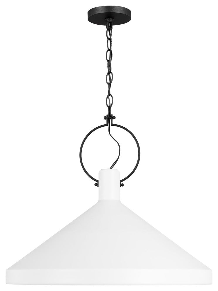 Lyon Large One Light Pendant, Matte White