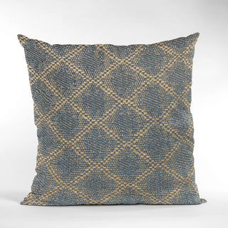 Plutus Blue Diamond Cut Diamond Luxury Throw Pillow, 16"x16"