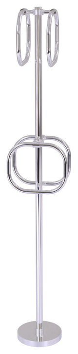 Towel Stand with 4 Integrated Towel Rings, Polished Chrome