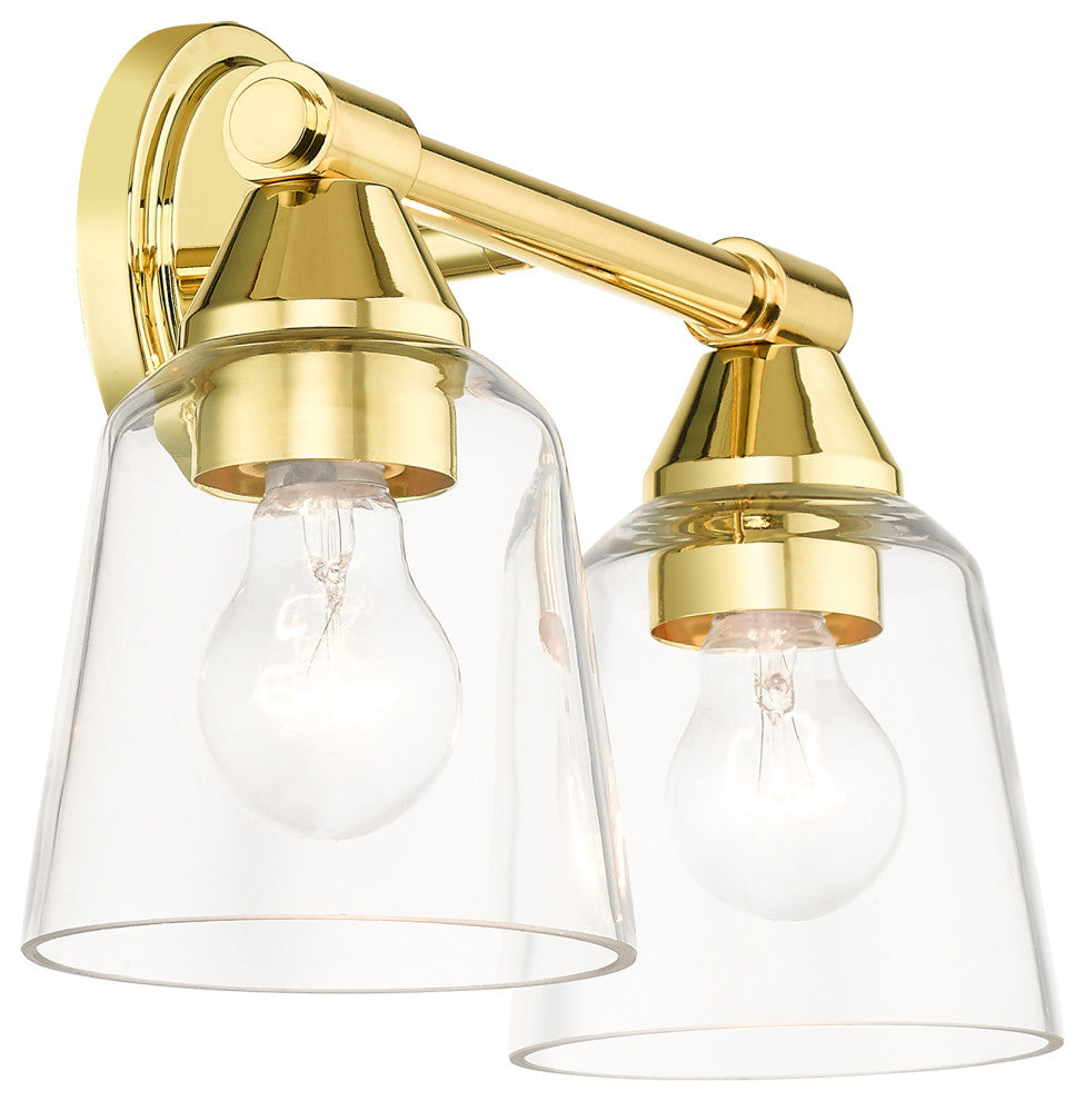 Catania 2-Light Polished Brass Vanity Sconce