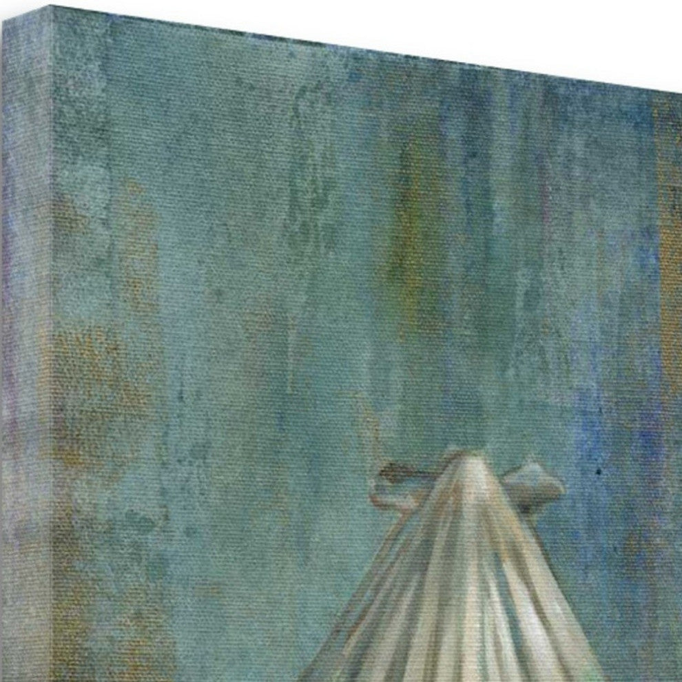 32" Blue Seashell Giclee Wrap Canvas Wall Art