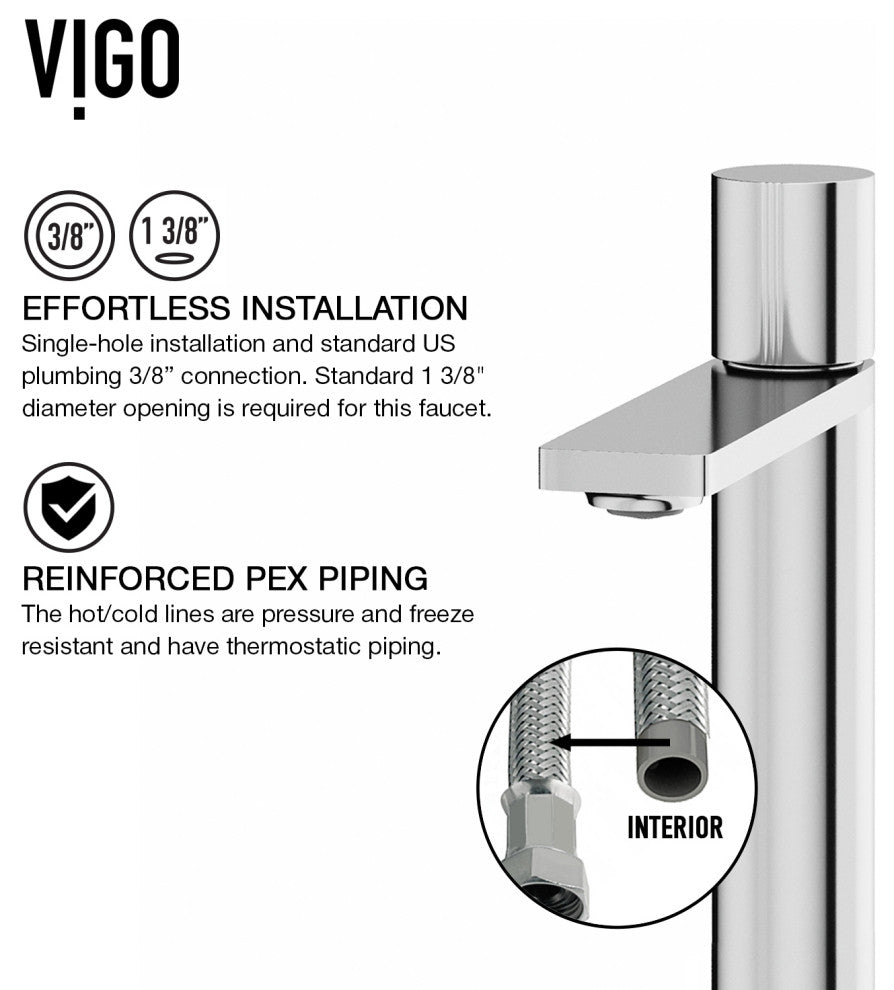 VIGO Gotham 12" H Single Handle Single Hole Bathroom Vessel Faucet, Chrome