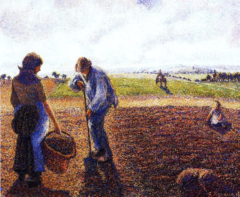 Camille Pissarro Peasants in the Field Eragny Gallery Wrapped Canvas Print