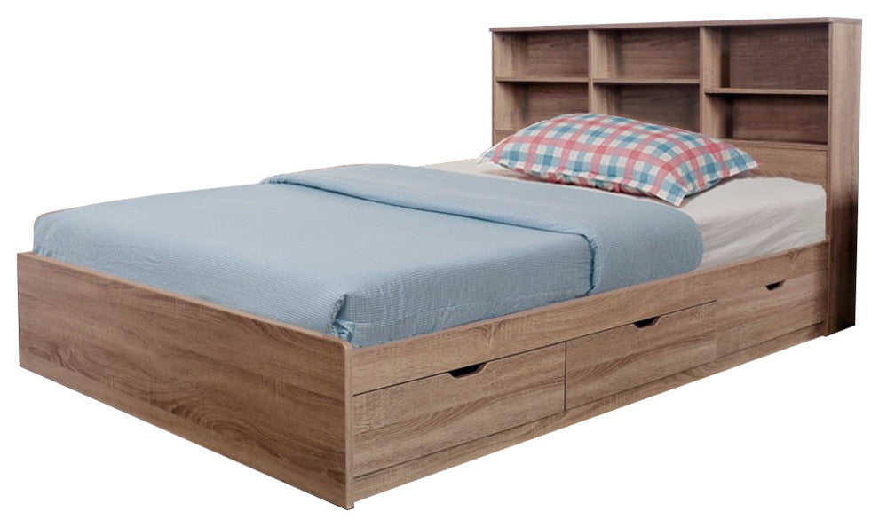 Luxurious Brown Finish Chest Bed With 3 Drawers.